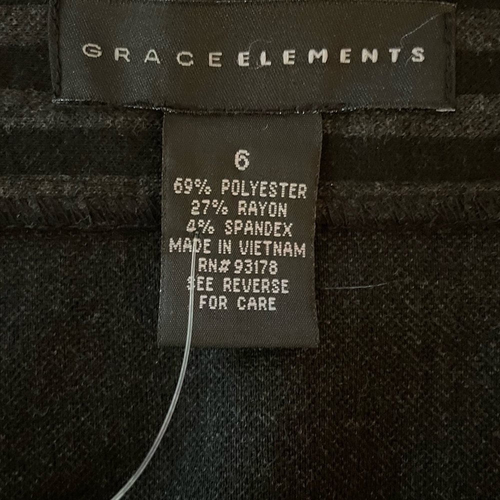 NWOT Grace Elements Woman’s geometric black and gray striped skirt size 6 - Picture 5 of 6